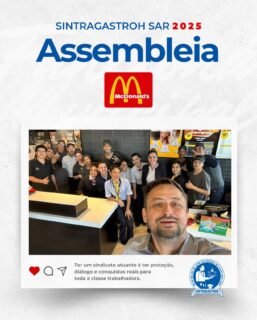 ✊🏽 SÓ A LUTA COLETIVA GARANTE CONQUISTAS!🤝 Juntos decidimos, juntos construímos!O SINTRAGASTROH SAR, representado pelo diretores sindicais @f7santana @candido5911 realizou no dia 13/11 uma importante assembleia com os(as) trabalhadores(as) da unidade do McDonald’s Jorge Beretta, em Santo André, para debater e deliberar sobre os benefícios.📣 Com diálogo aberto, escuta ativa e participação efetiva, reafirmamos que assembleia é espaço de resistência, de debate e de construção coletiva. Cada trabalhador e trabalhadora tem voz e vez para defender seus direitos, tirar dúvidas e fortalecer a organização da categoria!📌 Com transparência, firmeza e compromisso, seguimos lado a lado com a classe trabalhadora para garantir que os acordos sejam justos, respeitem a legislação, a convenção coletiva e, acima de tudo, a realidade concreta de quem está na linha de frente todos os dias.🗣️ Assembleia é lugar de luta e decisão.
🤲🏽 É com união que conquistamos respeito.
✊🏽 É com o sindicato presente que os direitos se transformam em realidade!Agradecemos a presença e o engajamento de todos(as) os(as) companheiros(as)!O SINTRAGASTROH SAR é feito por quem trabalha, luta por quem trabalha e existe para fortalecer a categoria!🚩 NÃO FIQUE SÓ, FIQUE SÓCIO!
Junte-se a quem luta por você!🌐 sintragastrohsar.com.br📍 Sede: Av. Padre Anchieta, 315 – Santo André
☎️ (11) 4979-4420 | ✅ WhatsApp: (11) 94724-1425📍 Subsede: Pç. 22 de Novembro, 102 – Sala 118 – Mauá
☎️ (11) 4519-7002 | ✅ WhatsApp: (11) 94701-6449
