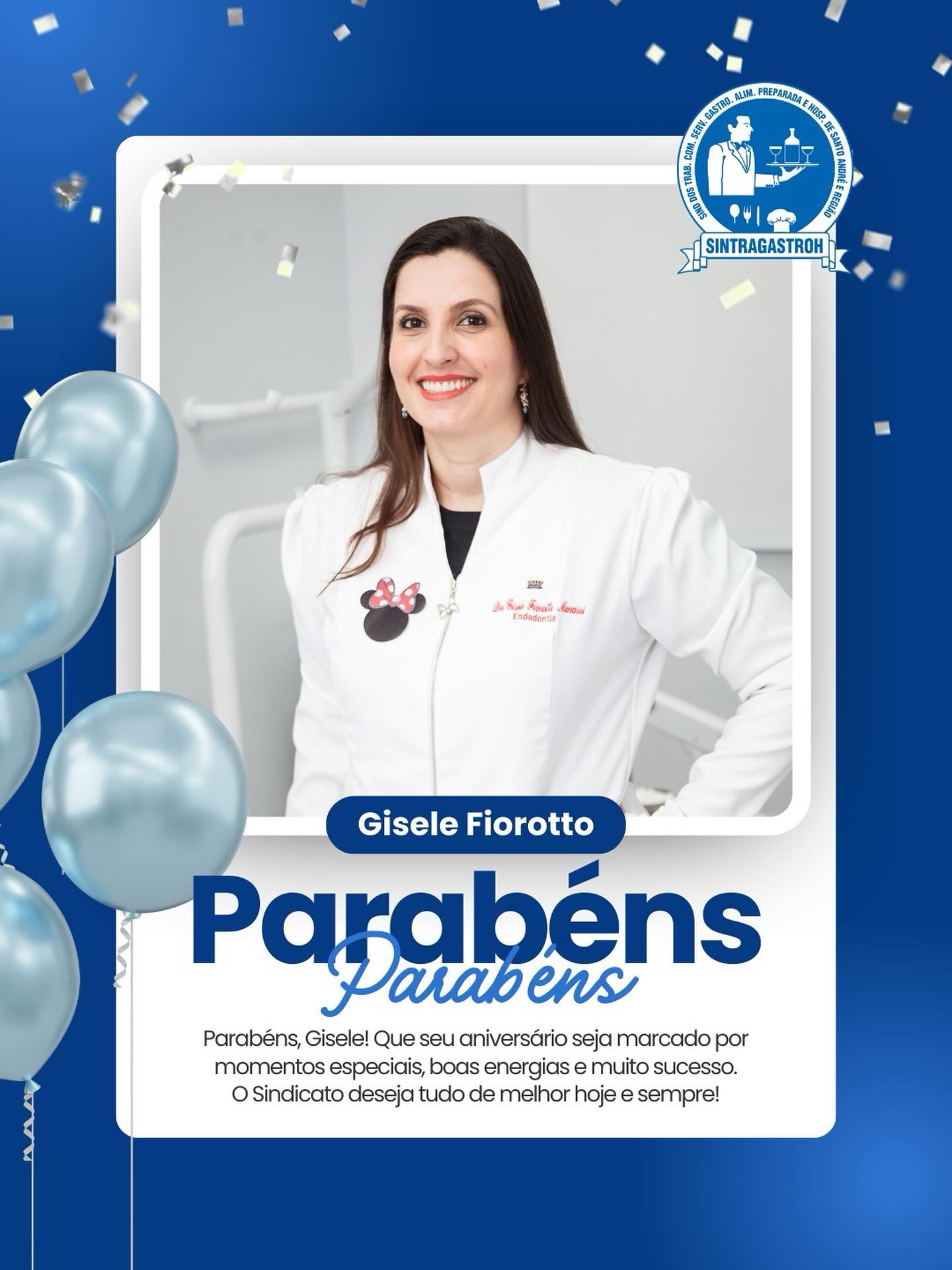 Parabéns @gisele_fiorotto 🎈Que seu aniversário seja marcado por momentos especiais, boas energias e muito sucesso.O Sindicato deseja tudo de melhor hoje e sempre!