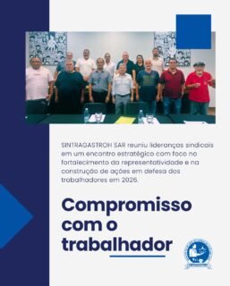 SINTRAGASTROH SAR recebe lideranças sindicais e fortalece articulação para 2026! 🚀O presidente do SINTRAGASTROH SAR, Valter Ventura, e sua diretoria receberam no dia 27/01 importantes lideranças sindicais para uma agenda estratégica voltada ao fortalecimento da representação dos trabalhadores em 2026.Participaram do encontro o presidente da FETRHOTEL, Cícero Lourenço Pereira, acompanhado do diretor Elias dos Santos, do Sindicato dos Trabalhadores em Hotéis, Bares e Restaurantes de Sorocaba e Região, além do presidente do Sindehot São Bernardo do Campo e Região, Levi Gusmão, juntamente com sua diretoria.Durante a visita, a comitiva conheceu a estrutura do SINTRAGASTROH SAR, que foi amplamente elogiada pela qualidade dos serviços oferecidos aos trabalhadores e pela organização administrativa da entidade.📊 A reunião institucional abordou o cenário político e sindical de 2026, com foco nas pautas trabalhistas em tramitação no Congresso Nacional e na necessidade de atuação conjunta entre sindicatos e federação.🗣️ Valter Ventura (Presidente do SINTRAGASTROH SAR):“Receber essas lideranças reafirma que estamos no caminho certo. União, estrutura e organização são fundamentais para fortalecer o sindicalismo e garantir avanços reais para os trabalhadores.”🗣️ Cícero Lourenço Pereira (Presidente da FETRHOTEL):“A integração entre sindicatos e federação é decisiva para enfrentar os desafios políticos que se apresentam. Quando atuamos juntos, nossa representatividade ganha força.”🗣️ Levi Gusmão (Presidente do SINDEHOT São Bernardo do Campo e Região):“A união das entidades é o que garante voz ativa ao trabalhador. Somente com articulação e estratégia coletiva conseguimos proteger direitos e avançar nas negociações.”✊ O encontro reforça o compromisso das entidades com um sindicalismo forte, moderno e alinhado, baseado no diálogo institucional e na defesa permanente da classe trabalhadora.