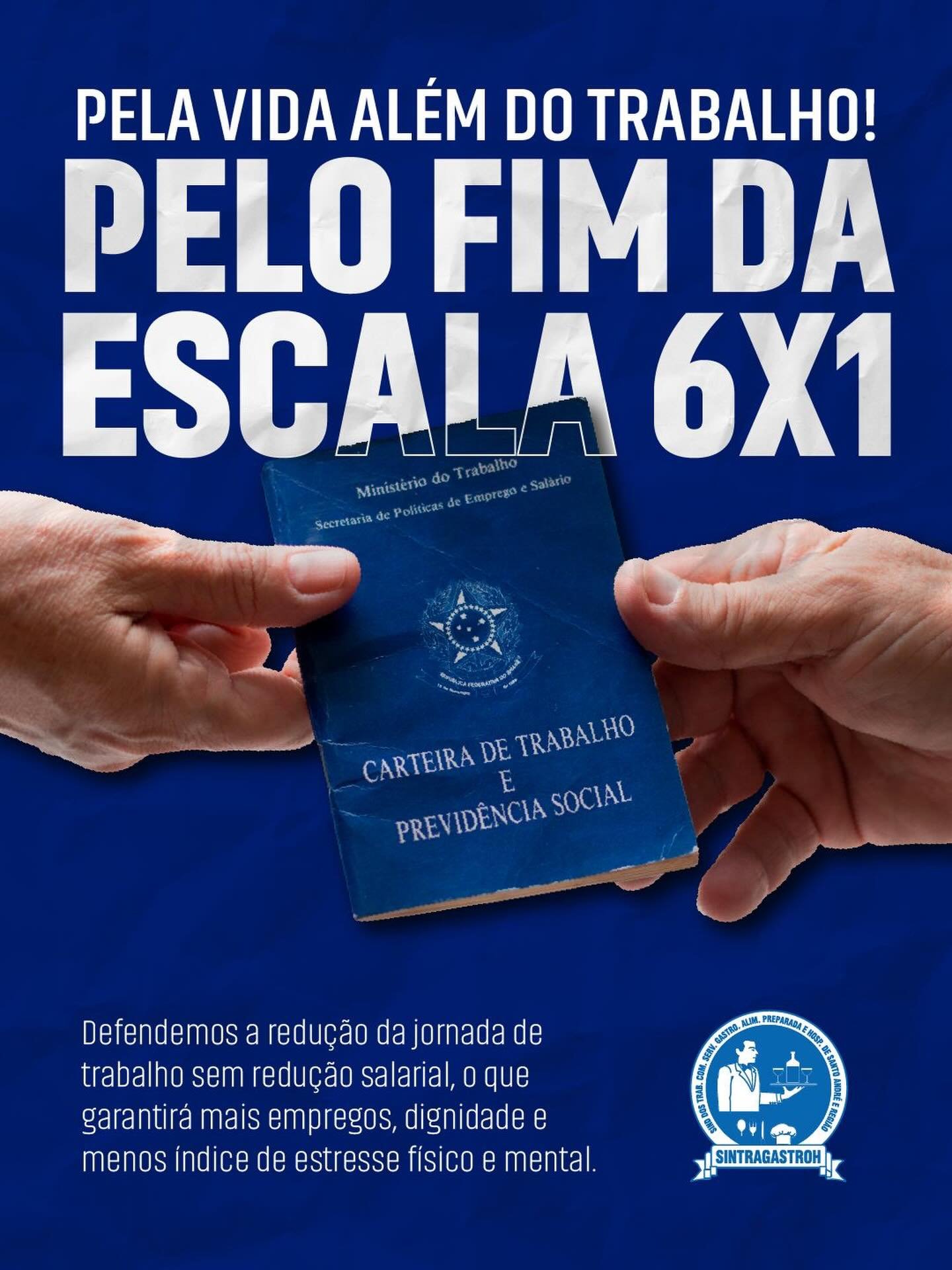 O Sindicato é totalmente a favor do fim da escala 6x1 📆 porque acreditamos que todo trabalhador e trabalhadora merece condições de trabalho mais justas, humanas e equilibradas.Trabalhar seis dias seguidos com apenas um de descanso gera desgaste físico e emocional. Defender o fim da 6x1 é lutar por mais tempo de descanso 🛌, mais saúde 🏥, mais convivência com a família 👨‍👩‍👧‍👦 e, principalmente, mais qualidade de vida ❤️Uma jornada mais equilibrada significa mais produtividade, mais motivação e menos adoecimento. É possível crescer e desenvolver o setor sem abrir mão do bem-estar de quem move tudo com seu trabalho 💪✨.Seguimos firmes na defesa dos direitos da categoria 🤝, dialogando, propondo avanços e buscando conquistas reais que valorizem cada profissional.Nosso compromisso é com respeito, dignidade e melhores condições para todos!NÃO FIQUE SÓ FIQUE SÓCIO! ✋🏻
http://sintragastrohsar.com.br/Sede: Av. Padre Anchieta, 315 - Santo André
☎️ (11) 4979-4420
✅ (11) 94724-1425SubSede: Pç. 22 de Novembro, 102 Sala 118 - Mauá
☎️ (11) 4519-7002
✅ (11) 94701-6449