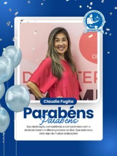 Parabéns @claudiafugita 🎉🎈Sua dedicação, competência e compromisso com o sindicato fazem a diferença todos os dias.Que este novo ciclo seja de muitas realizações! ❤️