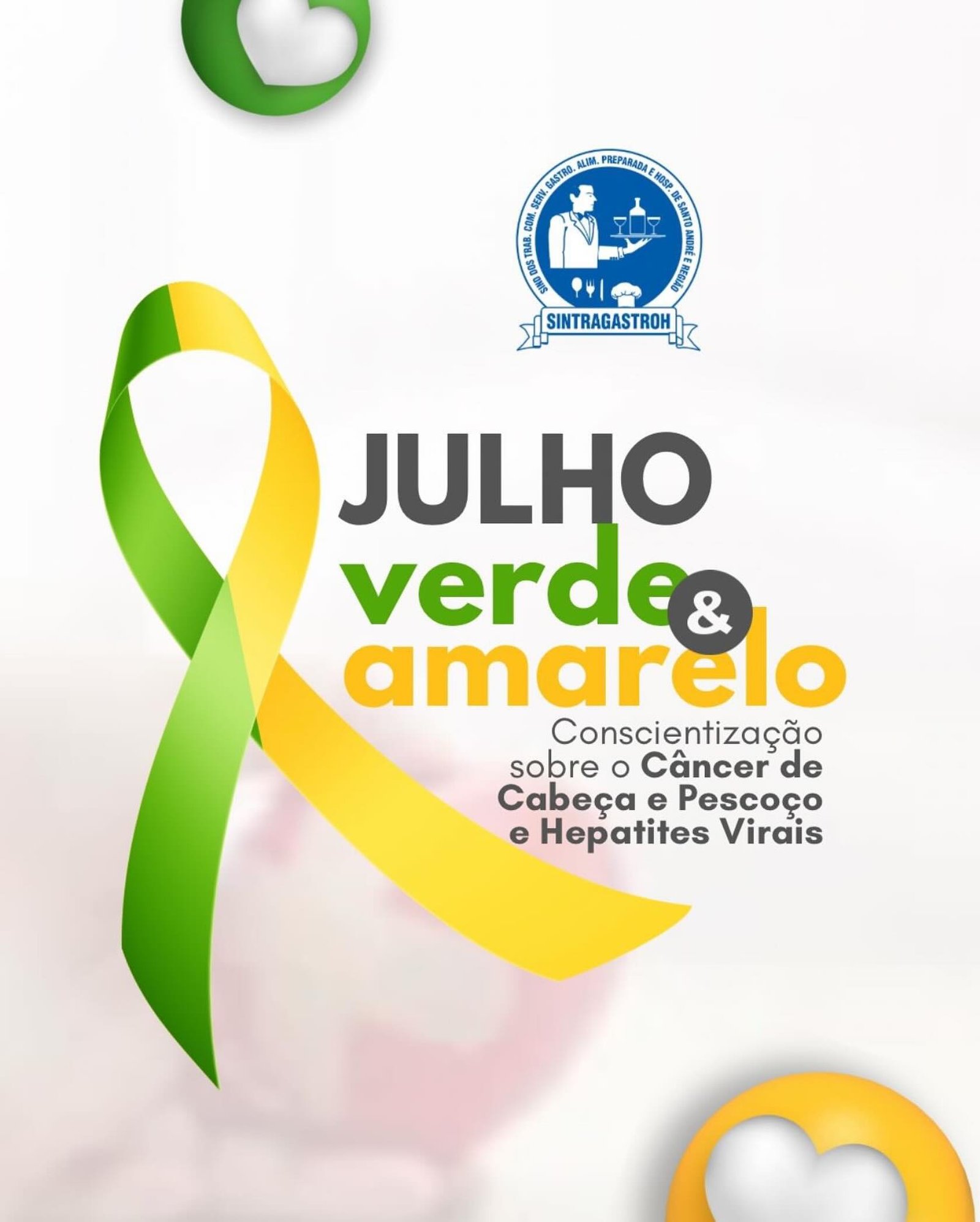 Julho é mês de cuidado e prevenção!🟢 Julho Verde alerta para o câncer de cabeça e pescoço, que pode ser prevenido com exames regulares e atenção aos sintomas.🟡 Julho Amarelo reforça a luta contra as hepatites virais, doenças que muitas vezes não apresentam sintomas, mas podem causar graves danos à saúde.Sua saúde é prioridade! O Sindicato está ao seu lado na busca por mais informação, prevenção e qualidade de vida.🌐 sintragastrohsar.com.br📍 Sede: Av. Padre Anchieta, 315 – Santo André
📞 (11) 4979-4420
✅ WhatsApp: (11) 94724-1425📍 Subsede: Pç. 22 de Novembro, 102 – Sala 118 – Mauá
📞 (11) 4519-7002
✅ WhatsApp: (11) 94701-6449