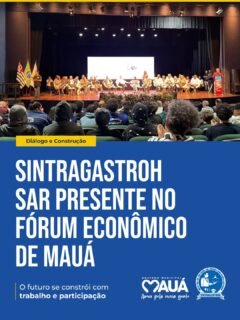 FÓRUM ECONÔMICO DE MAUÁ | O FUTURO SE CONSTRÓI COM TRABALHO E PARTICIPAÇÃO 🤝Hoje estivemos presentes no Fórum Econômico de Mauá, um importante espaço de diálogo e construção de propostas para o desenvolvimento econômico de Mauá e de todo o Grande ABC.Para nós, desenvolvimento não significa apenas crescimento econômico. Significa gerar empregos, fortalecer as empresas, qualificar trabalhadores e garantir que os resultados do crescimento cheguem também a quem trabalha e produz.O movimento sindical precisa estar presente nesses debates, levando a voz dos trabalhadores para os espaços onde são discutidos os caminhos do futuro da nossa região.🤝 Representando o SINTRAGASTROH SAR, estiveram presentes os diretores e diretoras:@f7santana @joseharoldodemorais @candido5911 @simone.c.cardoso @joildanascimentoaguiar @gaucho.edemir1967Seguimos participando, dialogando e defendendo um Grande ABC mais forte, com desenvolvimento, emprego, renda e valorização do trabalho.O futuro se constrói com participação. E o trabalhador precisa estar nessa construção.