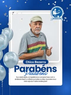Parabéns Chico Bezerra 🎉🎈Sua dedicação, competência e compromisso com o sindicato fazem a diferença todos os dias.Que este novo ciclo seja de muitas realizações! ❤️