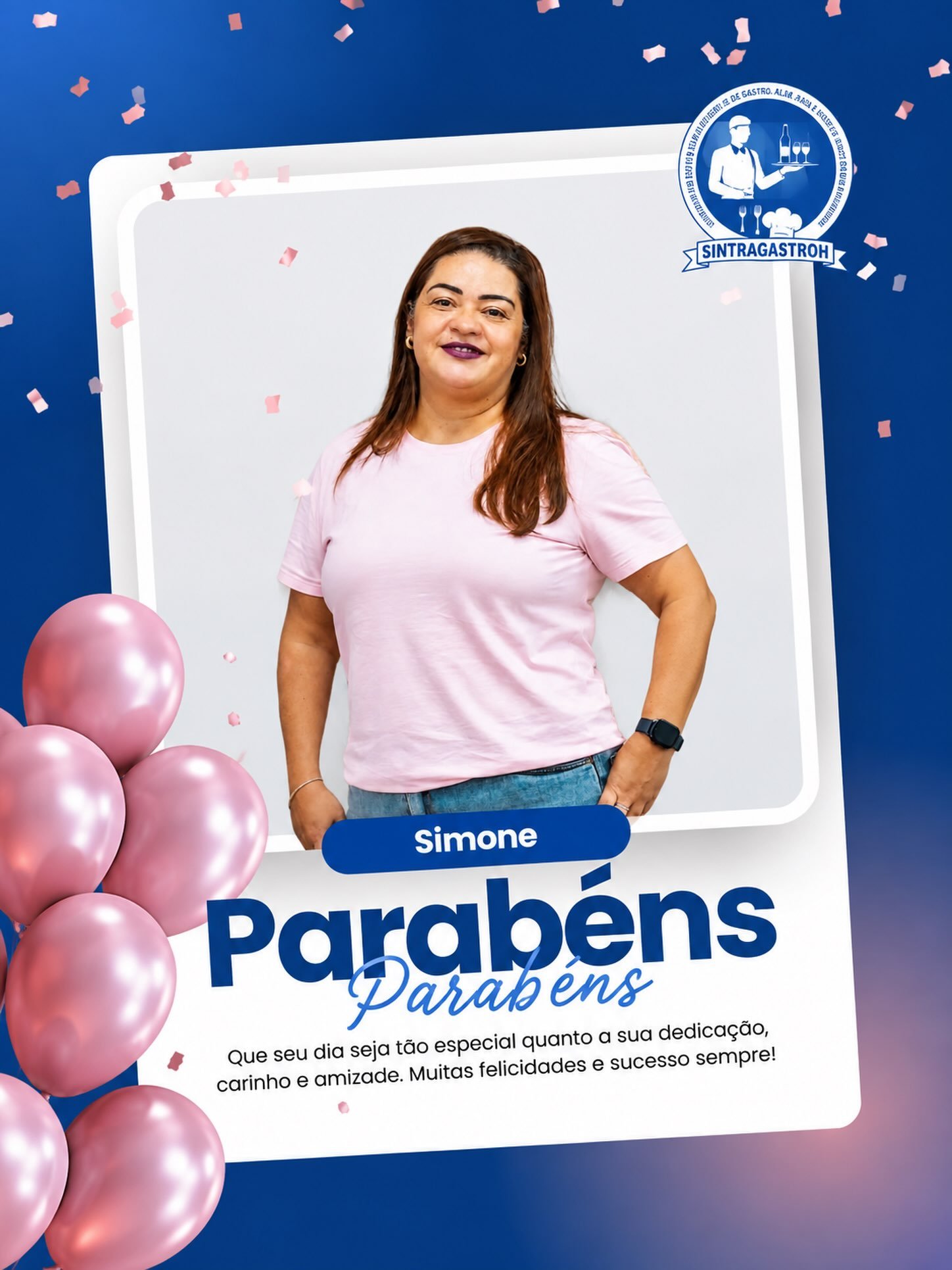 Parabéns Simone 🎉🎈Sua dedicação, competência e compromisso com o sindicato fazem a diferença todos os dias.Que este novo ciclo seja de muitas realizações! ❤️
