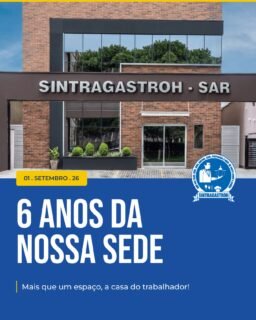 Há 6 anos, inaugurávamos muito mais do que uma sede. Inaugurávamos a casa do trabalhador. 💙Um espaço construído para acolher, orientar, proteger e estar presente na vida de quem faz a nossa categoria acontecer todos os dias.São 6 anos de uma estrutura completa à disposição dos nossos associados, com departamento odontológico, departamento jurídico, espaço para eventos, atendimento e serviços pensados para oferecer mais suporte, dignidade e qualidade de vida ao trabalhador e à sua família.Cada sala, cada atendimento e cada conquista dentro desta sede carregam um propósito: cuidar de quem trabalha e lutar por quem faz a diferença todos os dias.Essa sede é nossa. É de cada associado. É de cada trabalhador que acredita na força da união e na importância de uma entidade presente e atuante.Hoje celebramos 6 anos da nossa casa com muito orgulho da história que construímos e com a certeza de que ainda temos muito pela frente.6 anos da nossa sede.
6 anos da Casa do Trabalhador.
Uma conquista de todos nós! 💙🤝