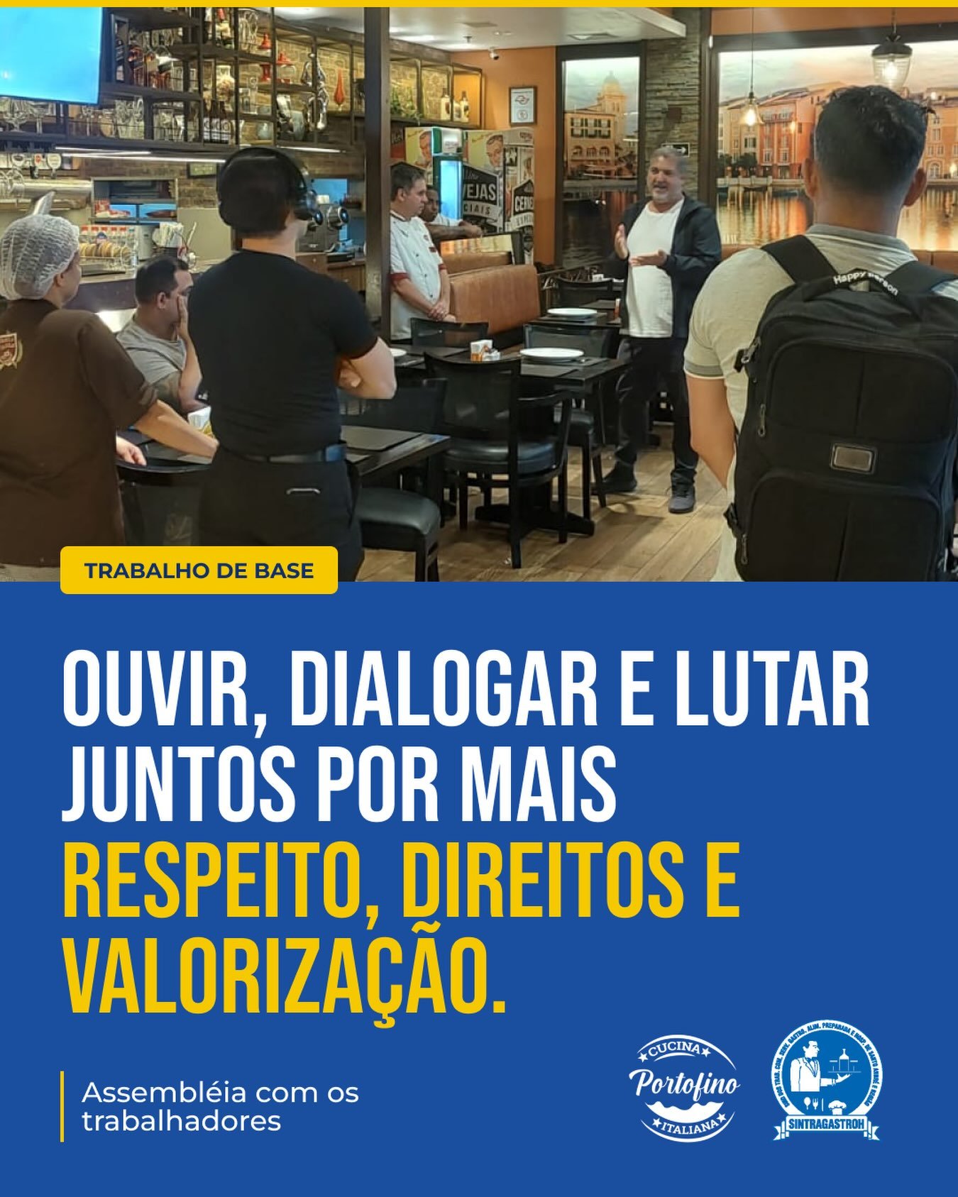 Assembleia: voz ativa da categoria! 📣A assembleia é um dos momentos mais importantes da vida sindical. É nesse espaço democrático que os trabalhadores e trabalhadoras têm a oportunidade de dialogar, expor suas opiniões, esclarecer dúvidas e, principalmente, participar das decisões que impactam diretamente o seu dia a dia.Recentemente, realizamos uma assembleia com os trabalhadores e trabalhadoras do @portofinocucinaitaliana reforçando o compromisso do sindicato em estar presente, ouvindo de perto as demandas da categoria e atuando de forma transparente e participativa.A presença do sindicato nesses encontros garante que cada trabalhador tenha respaldo, orientação e representatividade. Mais do que informar, estamos ali para construir juntos caminhos melhores, lutar por direitos e fortalecer a união da categoria.Participar da assembleia é exercer seu direito. É fazer parte das decisões. É fortalecer a sua voz!NÃO FIQUE SÓ FIQUE SÓCIO! ✋🏻
http://sintragastrohsar.com.br/Sede: Av. Padre Anchieta, 315 - Santo André
☎️ (11) 4979-4420
✅ (11) 94724-1425SubSede: Pç. 22 de Novembro, 102 Sala 118 - Mauá
☎️ (11) 4519-7002
✅ (11) 94701-6449