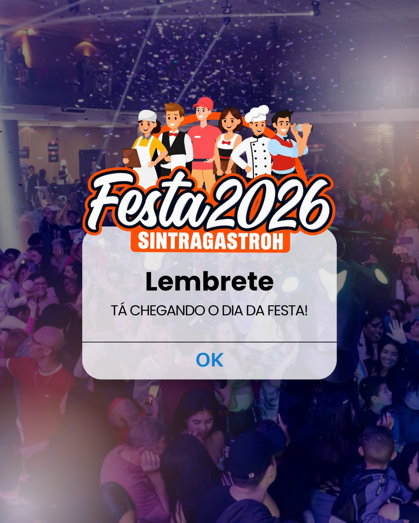 🎉 TÁ CHEGANDOOOOO!🎟️ Garanta já o seu convite pelo nosso aplicativo. Os convites são LIMITADOS, então não deixe para a última hora!📲 Acesse o link da bio, entre no aplicativo e solicite o seu convite.📅 19 de outubro
📍 Clube AramaçãPrepare-se para esse grande encontro. Nos vemos lá! 🎊Festa SINTRAGASTROH SAR 2026NÃO FIQUE SÓ FIQUE SÓCIO! ✋🏻
http://sintragastrohsar.com.br/Sede: Av. Padre Anchieta, 315 - Santo André
☎️ (11) 4979-4420
✅ (11) 94724-1425SubSede: Pç. 22 de Novembro, 102 Sala 118 - Mauá
☎️ (11) 4519-7002
✅ (11) 94701-6449