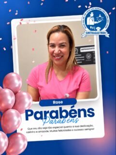 🎉💙 Hoje é dia de celebrar a vida da nossa querida Rose!Neste dia especial, o SINTRAGASTROH parabeniza nossa colaboradora Rose, que faz parte da nossa equipe e contribui com dedicação, carinho e compromisso para o nosso dia a dia.Que este novo ciclo seja repleto de saúde, felicidade, conquistas e muitos motivos para sorrir!Feliz aniversário, Rose! 🥳🎂Receba o carinho e os votos de toda a família SINTRAGASTROH! 💙