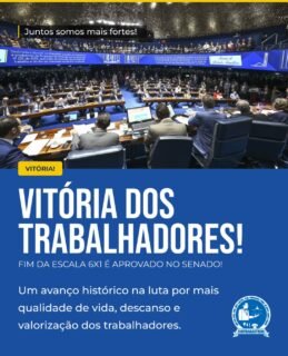 ✊ VITÓRIA DOS TRABALHADORES! UMA CONQUISTA HISTÓRICA! 🇧🇷Hoje é um dia que representa muito mais do que uma votação. Representa a força de milhões de trabalhadores brasileiros que, diariamente, dedicam seu tempo, seu esforço e sua vida ao desenvolvimento do nosso país.O Senado Federal aprovou o fim da escala 6x1! Um marco importante na luta por condições de trabalho mais justas, mais qualidade de vida e pelo direito ao descanso.Porque todo trabalhador merece mais do que viver para trabalhar. Merece tempo para estar com a família, acompanhar o crescimento dos filhos, cuidar da saúde, realizar seus sonhos e aproveitar a vida com dignidade.Essa conquista representa anos de luta, mobilização e união em defesa de quem movimenta a economia e constrói, com o próprio trabalho, o futuro do Brasil.O SINTRAGASTROH SAR reafirma seu compromisso de continuar acompanhando cada etapa dessa transformação, sempre em defesa dos direitos, do respeito e da valorização da nossa categoria.A luta pelos direitos dos trabalhadores continua, e cada avanço merece ser reconhecido!✊ JUNTOS SOMOS MAIS FORTES!SINTRAGASTROH SAR
União • Força • Trabalho • Respeito